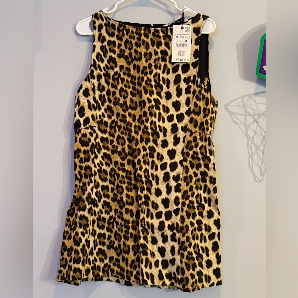 Zara leopard print dress new with tags size XL